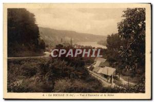 Old Postcard La Bouille view D & # 39Ensembie and Seine