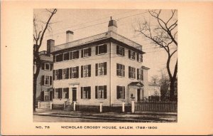 Vintage Massachusetts Postcard - Salem - Nicholas Crosby House