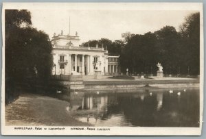 WARSAW POLAND WARSZAWA PARK w LAZIENKACH VINTAGE REAL PHOTO POSTCARD RPPC