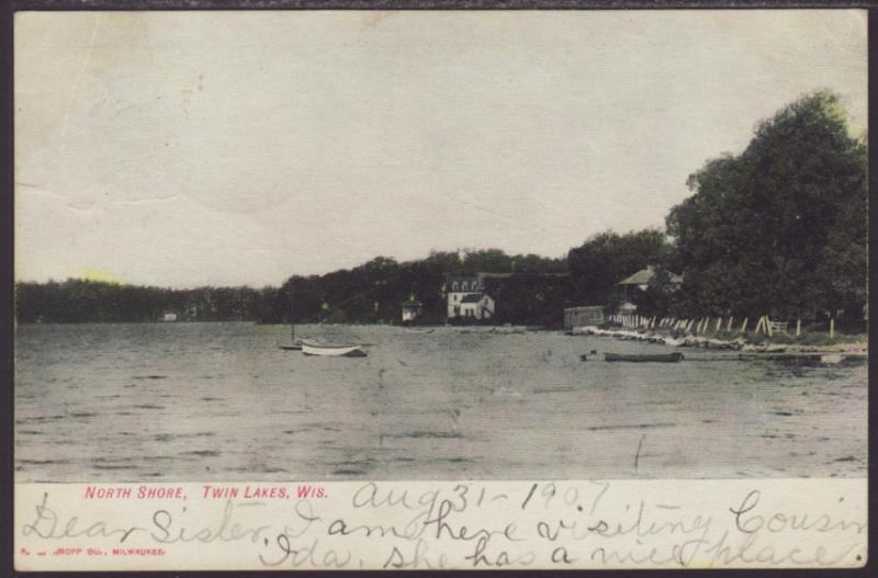 North Shore,Twin Lakes,WI Postcard