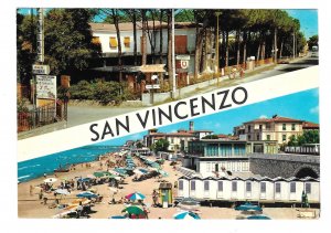 Italy San Vincenzo Tuscany Etruscan Coast 4X6 Multiview Postcard