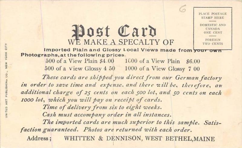 Church and Rectory  Sales card Whitten and Dennison