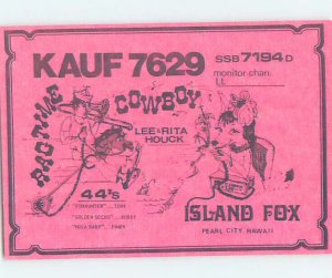 Pre-1980 RADIO CARD - CB HAM OR QSL Pearl City Hawaii HI AH1769