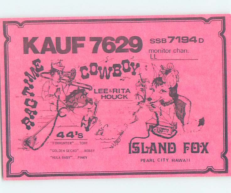 Pre-1980 RADIO CARD - CB HAM OR QSL Pearl City Hawaii HI AH1769