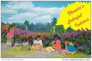 Florida Seminole Indians In Their Colorful Costumes