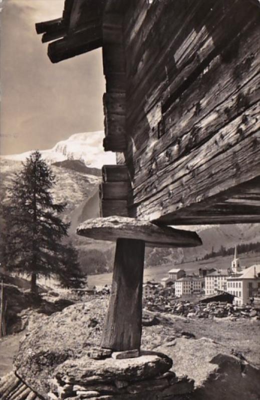 Switzerland Kornspeicher in Saas-Fee Alphubel 1954 Photo