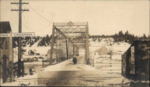 Fort Fairfield ME Bridge Rail Crossing Signs Real Photo Private Mailing Card