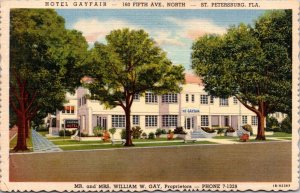 Linen Postcard Hotel Mayfair 160 Fifth Avenue North in St. Petersburg, Florida