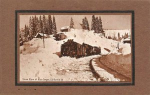 Snow Plow at Blue Canyon, CA Placer County Railroad Tracks 1910 Vintage Postcard