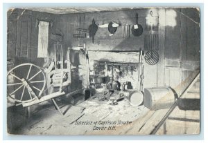 c1920s Interior of Garrison House, Dover, Illinois IL Kittery Point ME Postcard