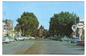 Choteau MT Gas Stations Store Fronts Old Cars Trucks Postcard