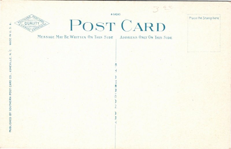 Postcard NC Charlotte Bird's Eye View Business Section Church Skyline ~1915 V1