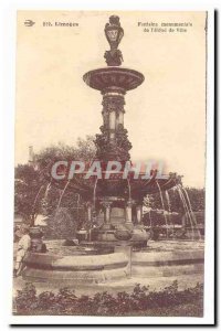 Limoges Postcard Old monumental fountain of & # City 39hotel