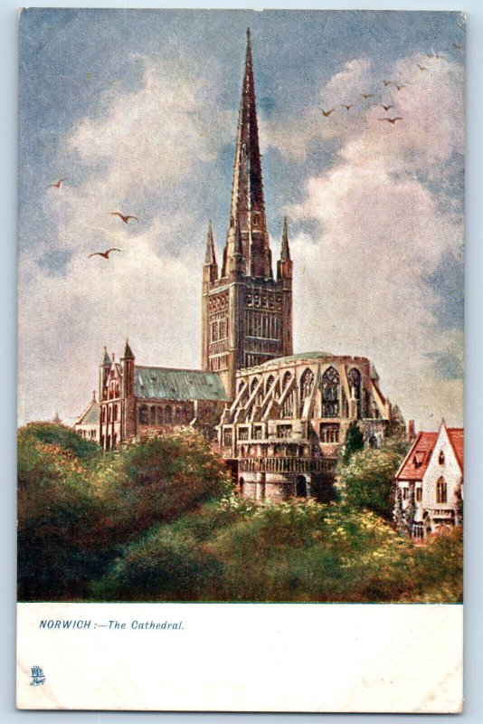 Norwich Norfolk England Postcard The Cathedral c1910 Oilette Tuck Art