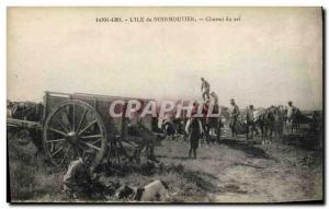 Old Postcard Folklore Salterns L & # 39Ile Noirmoutier Charroi salt