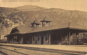 Glenwood Springs Colorado DRG Depot Train Station Vintage Postcard AA84289