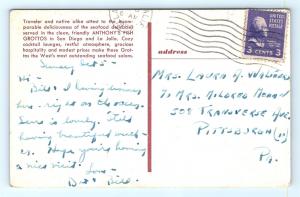 Postcard CA La Jolla San Diego Anthony's Fish Grottos Seafood Restaurants R61
