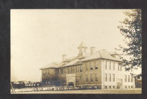 RPPC SABINA OHIO PUBLIC SCHOOL BUILDING OA THOMAS VINTAGE REAL PHOTO POSTCARD