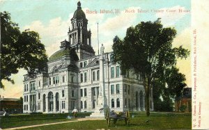 Vintage Postcard; Rock Island IL County Court House, Wheelock Unposted