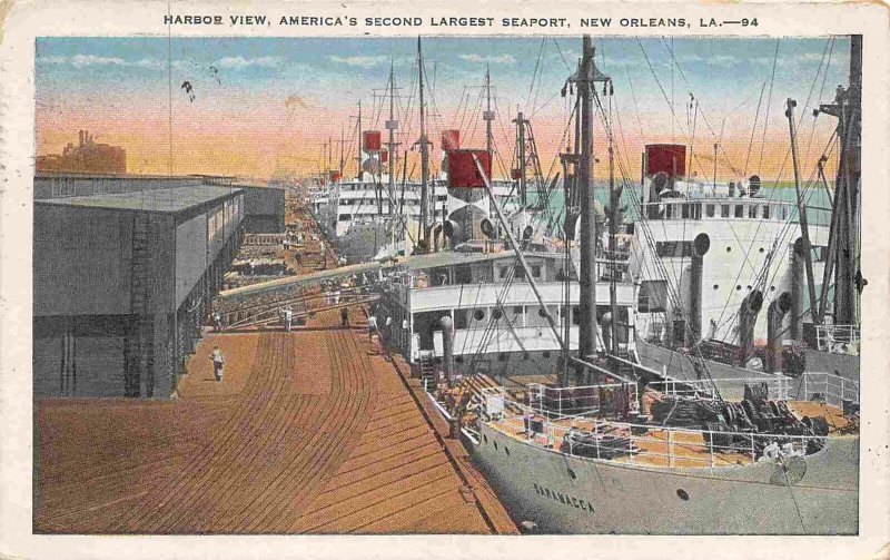 Steamer Docks New Orleans Louisiana 1929 postcard