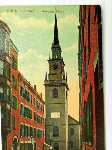 Vintage Postcard 1920's Old North Church Boston MA Massachusetts