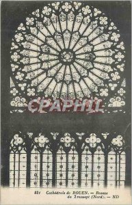 Old Postcard Rouen Cathedral Rosette transept (North)