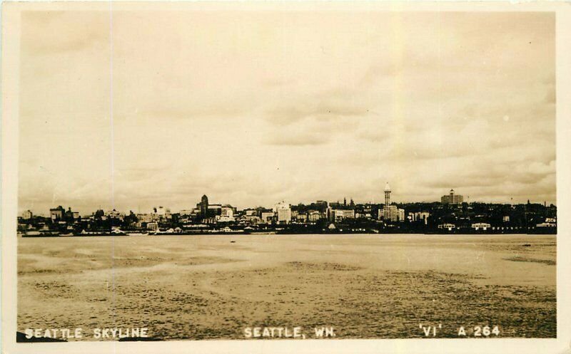 Seattle Washington Skyline #A264 RPPC Photo Postcard 21-10263