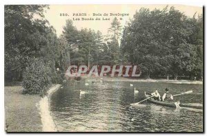 Old Postcard Paris Bois de Boulogne The Banks Lake