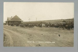 Alexandria MINNESOTA RPPC 1909 DEPOT Train Pharmacy Convention Druggists OLSON