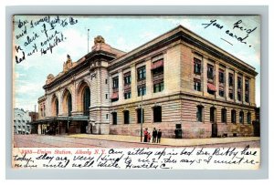 Vintage View of Union Station, Albany NY c1912 Hotel, Family & Child Postcard M3