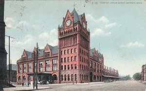 Postcard Fort St Union Depot Detroit MI