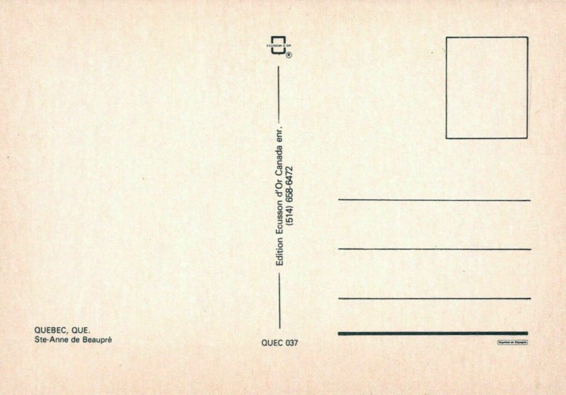 Canada Postcard - Quebec - Ste-Anne De Beaupre    RR9335