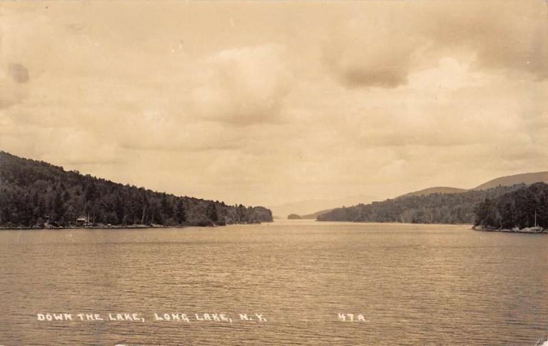 Long Lake New York Waterfront Real Photo Antique Postcard K93426