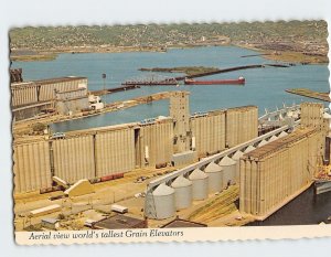 Postcard Aerial View of World's Tallest Grain Elevators Superior Wisconsin USA