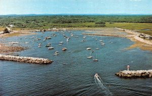 RYE, New Hampshire NH   RYE HARBOR Boats~Homes BIRD'S EYE VIEW  Vintage Postcard