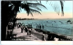 RPPC  VERACRUZ, MEXICO  Tinted   VILLA DEL MAR   El Correo Photo  Postcard