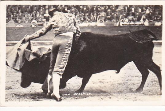 Mexico Bull Fight Una Veronica  Real Photo