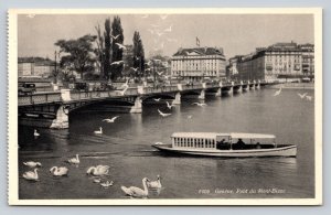 Mont-Blanc Bridge View GENEVA Switzerland Vintage Postcard A20
