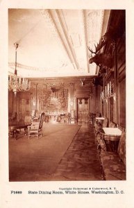 Washington D.C. State Dining Room, White House Real Photo Vintage Postcard U5392