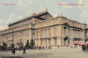 Buenos Aires Argentina birds eye view Teatro Colon antique pc Z23946