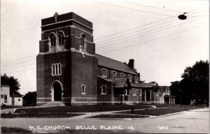 Real Photo Postcard M.E. Church in Belle Plaine, Iowa