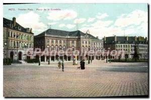 Old Postcard Metz Theater Platz Place De La Comedie