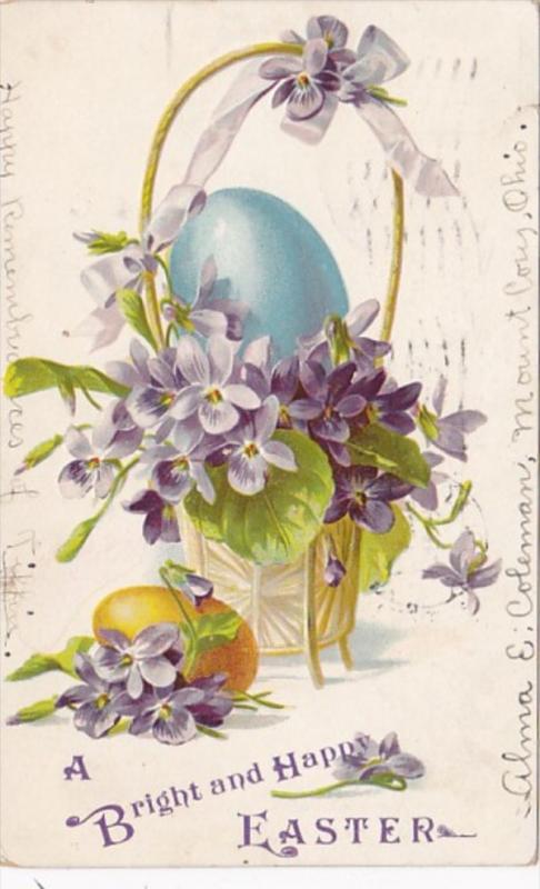Tucks Happy Easter Egg In Bassket 1907