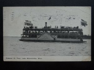 Shipping America STEAMER ST. PAUL Lake Minnetonka c1912 Postcard