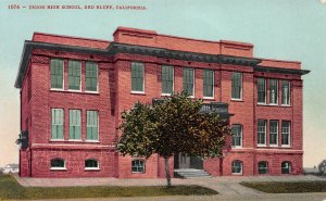 Union High School, Red Bluff, California, Early Postcard, Unused