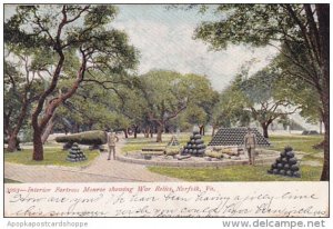 Virginia Norfolk Interior Fortress Monress Showing War Relics 1906