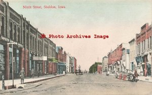 IA, Sheldon, Iowa, Ninth Street, Business Section, AM Simon Pub No 13157