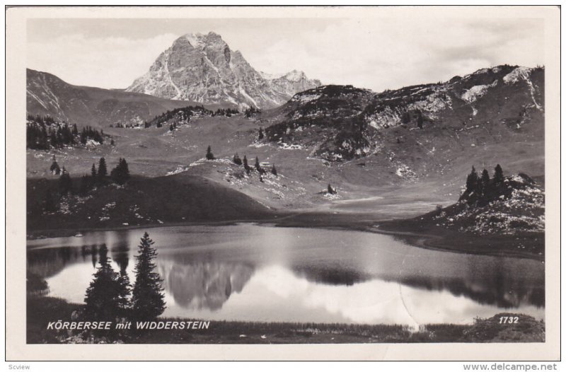 RP; Korbersee mit WIDDERSTEIN, Voralberg , Austria, 1950s