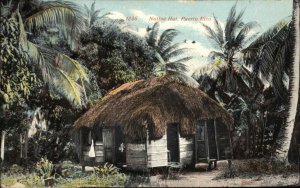 Puerto Rico PR Native Hut c1910 Vintage Postcard