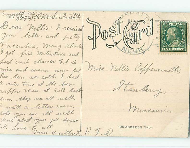 Divided-back POST OFFICE SCENE Lincoln Nebraska NE AF1171